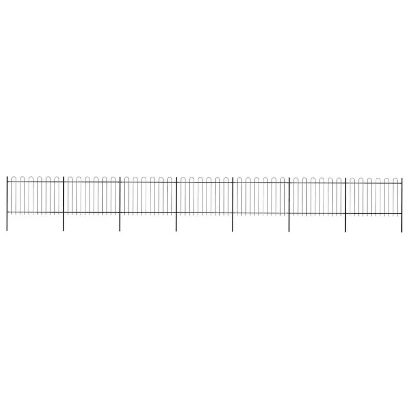 Gartenzaun mit Rundbogen Stahl 1172 x 120 cm black