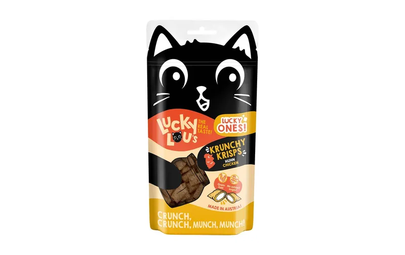 Lucky Lou Katzen-Snack Lucky Ones Krunchy Krisps Huhn, 60g