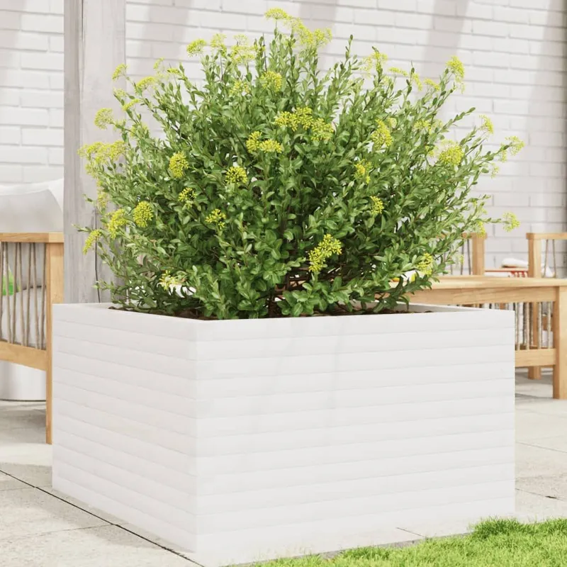 vaso bianco 80x80x45,5 cm legno massiccio pino