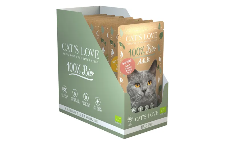 Cat's Love Nassfutter BIO Adult Multipack, 6 x 100 g