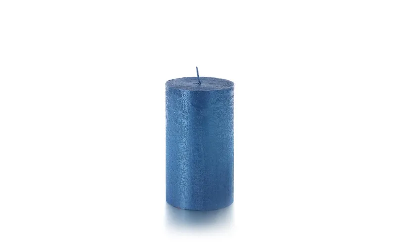 balthasar Zylinderkerze Rustico 12 x 7 cm, blu