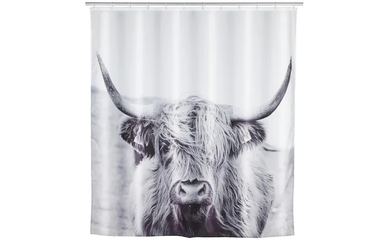 Wenko Duschvorhang Yak 180 x 200 cm, multicolore/grigio
