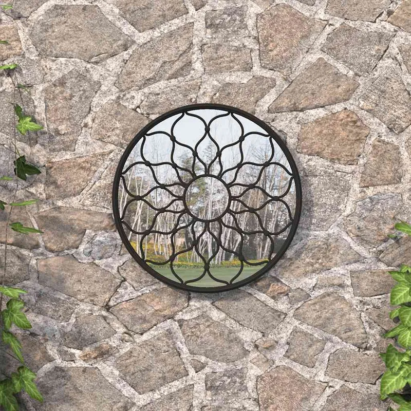 Gartenspiegel nero 60x3 cm Eisen Rund