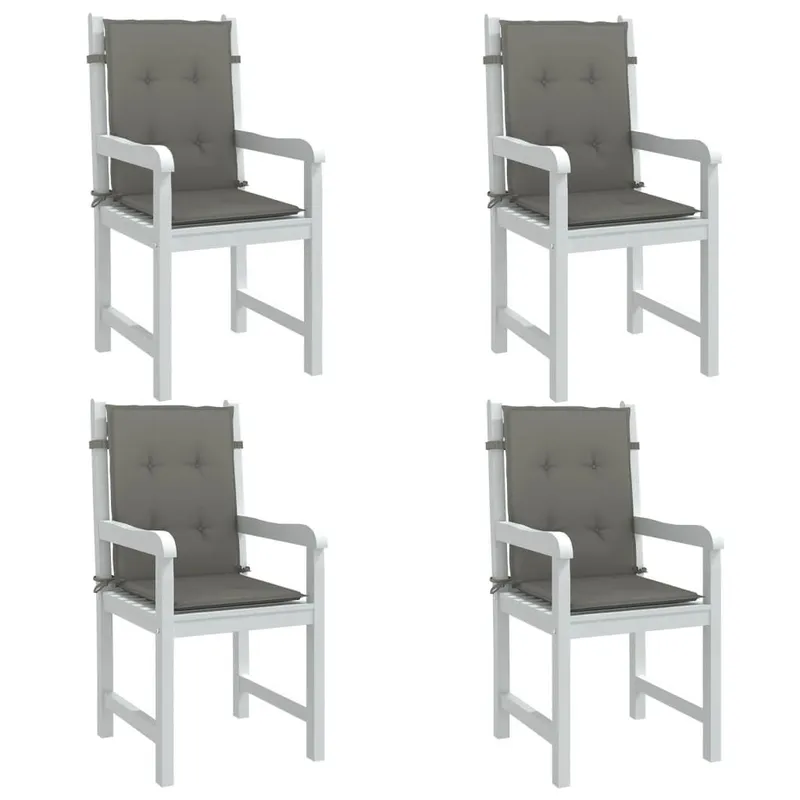 Niedriglehner-Auflagen 4 Stk. Dunkelgrau 100x50x4 cm fabric