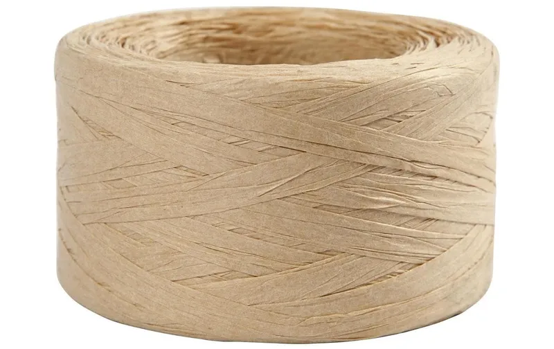 Creativ Company Geschenkband Raffiabast 8 mm x 100 m, Beige