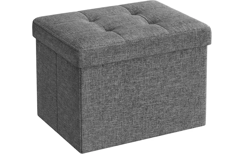 Songmics Sitztruhe Ottomane avec espace de rangement 40 x 31 cm, gris