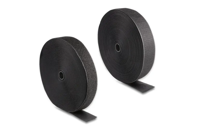 Delock Klettband 25m x 50mm Strapazierfähig noir