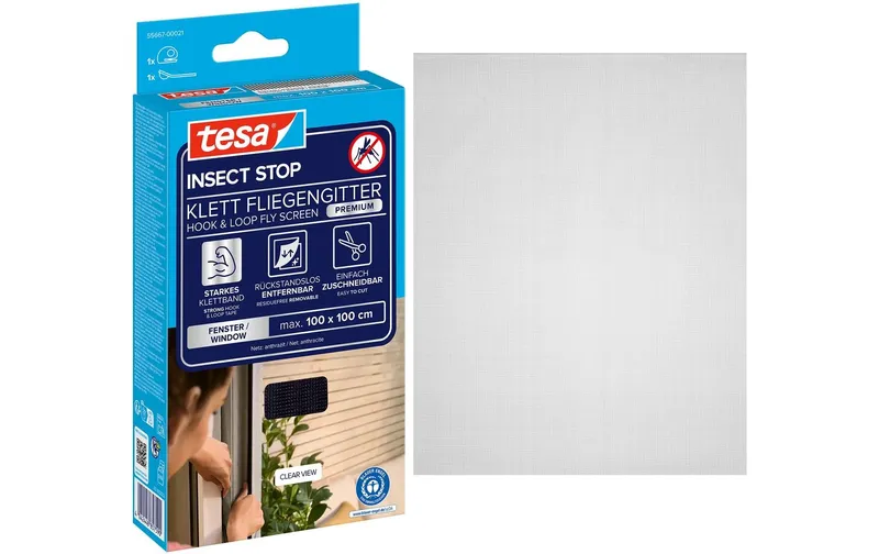 tesa Fliegengitter Insect Stop Comfort Fenster 1x1m anthrazit