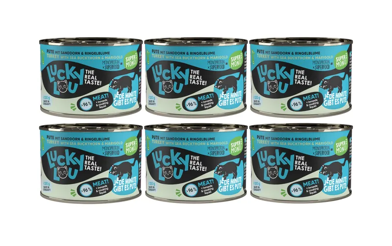 Lucky Lou Nassfutter SuperMono Pute, 6 x 200 g