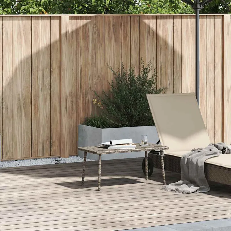 Garten-Couchtisch Rechteckig grigio 80x40x37 cm Poly Rattan