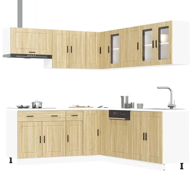 11-tlg. Küchenschrank-Set Porto Sonoma-Eiche engineered wood