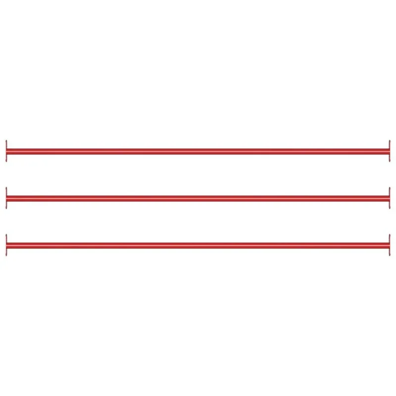 Barres fixes d'exercice 3 pcs 125 cm Acier Rouge