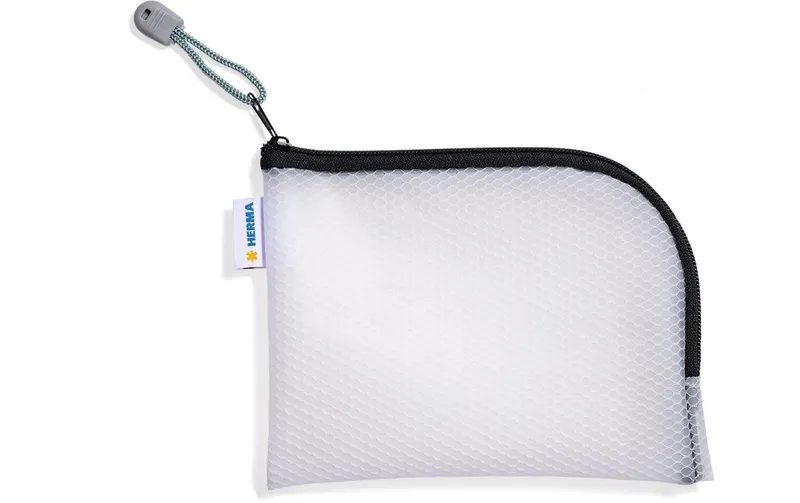 HERMA Etui Mesh Bag A6, 10.5 x 14.8 cm, nero/bianco