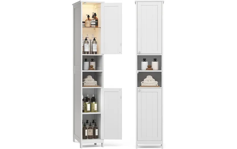 VASAGLE Badezimmerregal 30 x 170 cm, bianco