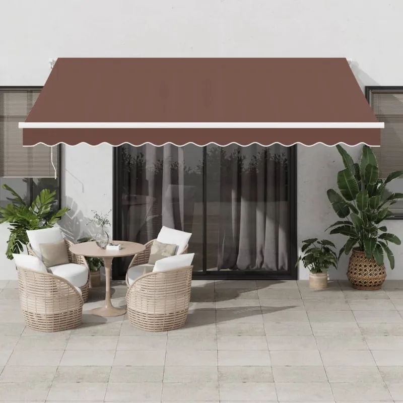 Markise Manuell mit LED Braun 400x350 cm