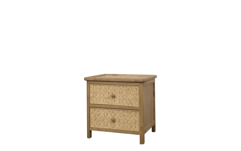 Chic Antique Nachttisch geflochten 44 x 43 cm, marrone