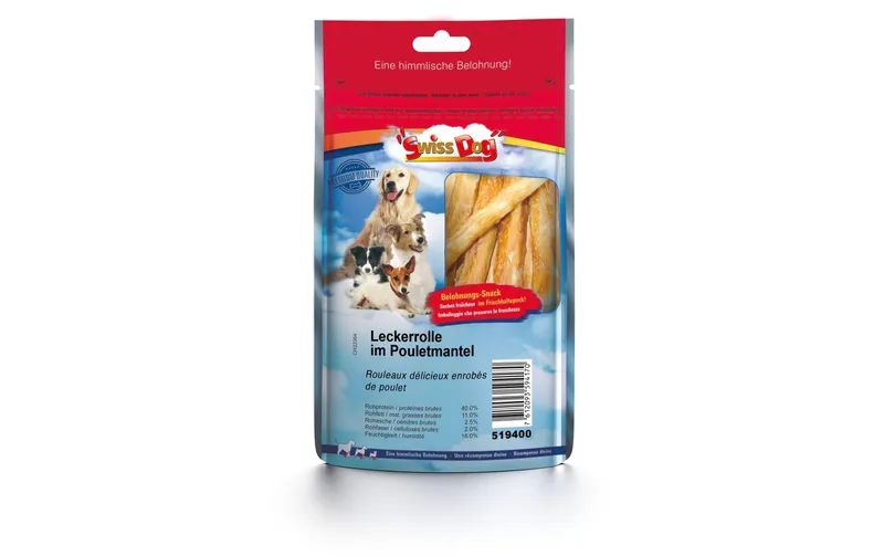 SwissDog Kausnack Leckerrolle im Pouletmantel 100 g