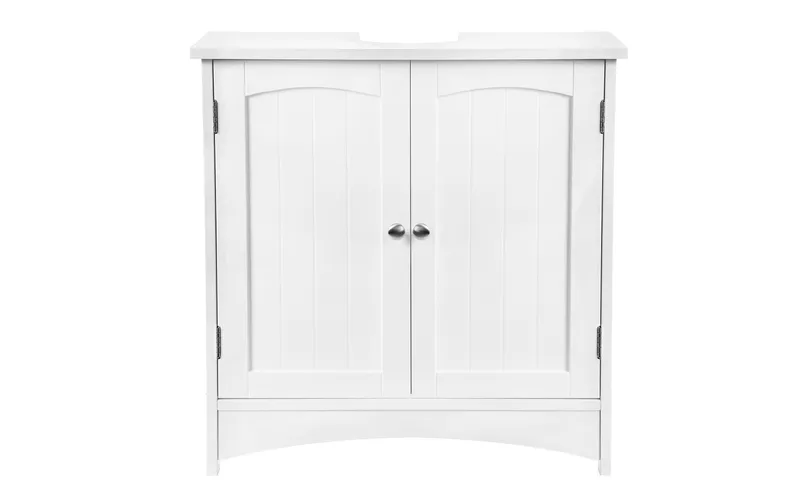 VASAGLE Waschbeckenunterschrank mit Doppeltür 60 x 60 cm, Weiss