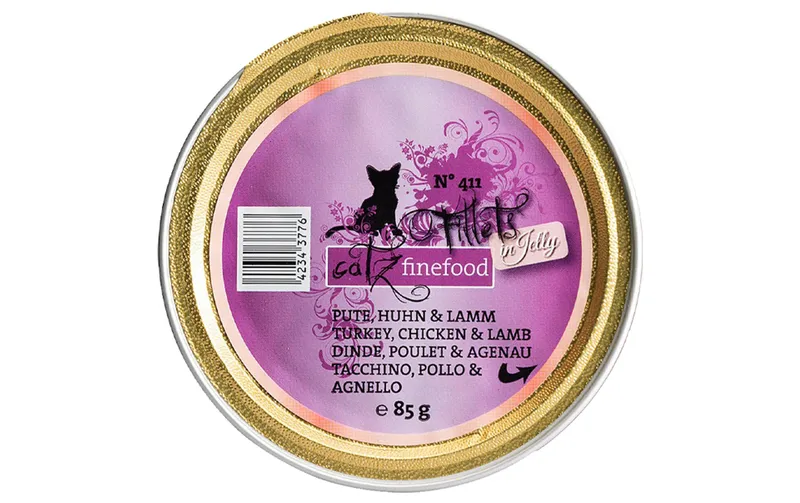 catz finefood Nassfutter Fillets No.411 Pute, Huhn & Lamm, 85 g