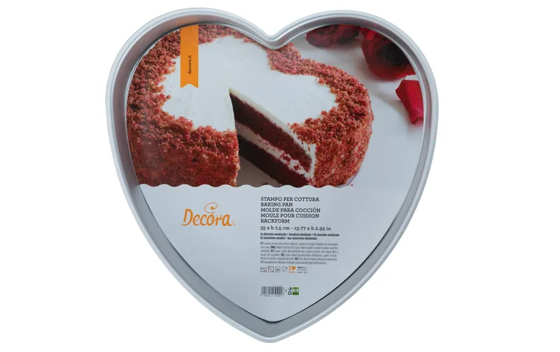 Decora Motiv-Backform Herz, Ø 25 cm, Silber
