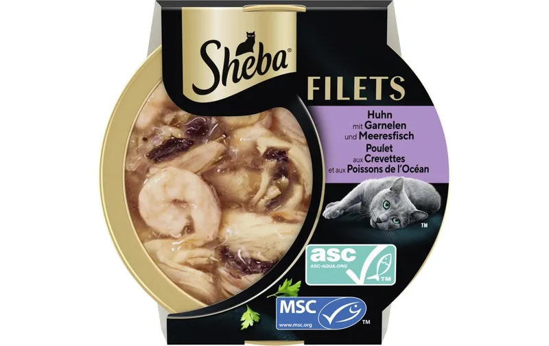 Sheba Filets Huhn mit Garnelen und Meeresfisch 32 x 60 g