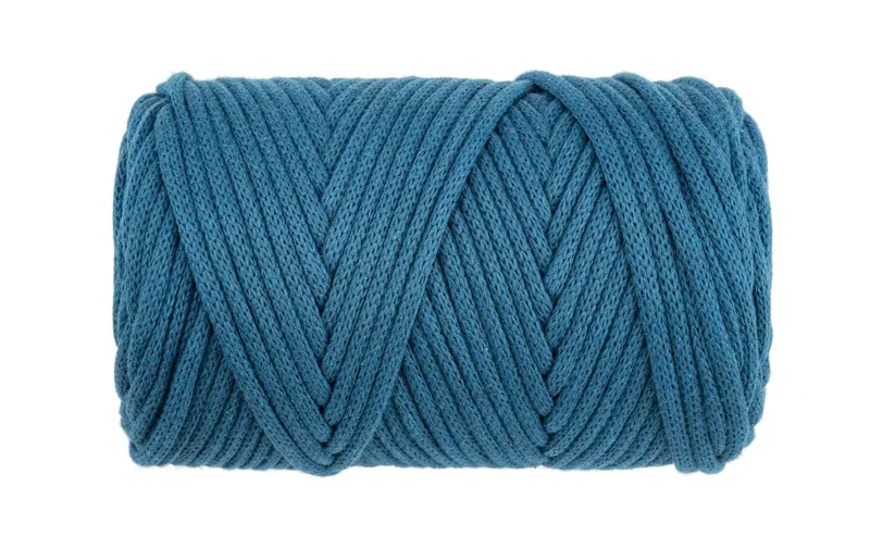 Glorex Wolle Makramee Cord gewebt 70 m x 3 mm, 250g, Türkis