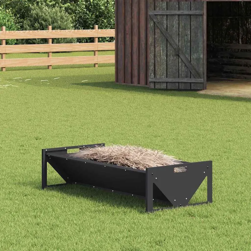Futtertröge für Nutztiere Schwarz 108 x 50 x 28 cm 10 kg