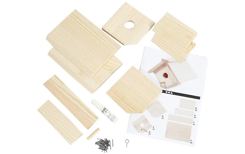 Creativ Company Holzartikel Vogelfutterhaus set 14.5 x 16 x 13 cm