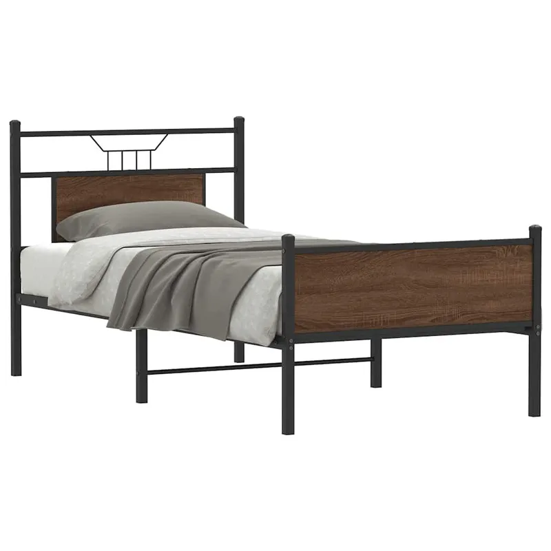 Bettgestell ohne Matratze marrone Eiche 75x190 cm derivato del legno