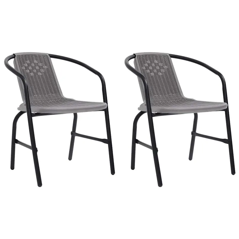 Gartenstühle 2 Stk. Kunststoff Rattan-Optik und Stahl 110 kg