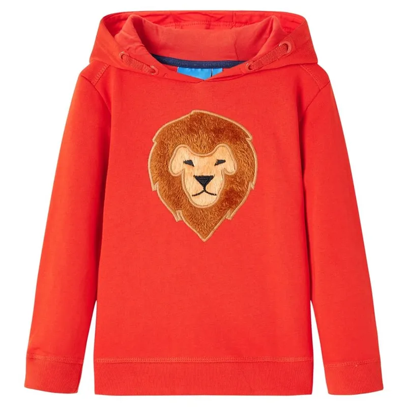 Sweatshirt à capuche pour enfants rouge 116