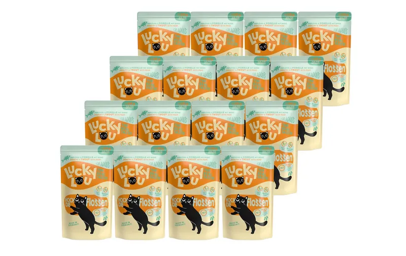 Lucky Lou Nassfutter Lifestage Adult Geflügel & Forelle, 16 x 125 g