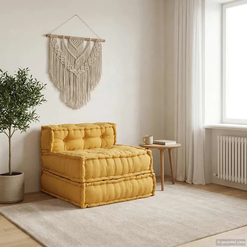 Modulares Sofaelement Gelb 70x70x54 cm Stoff