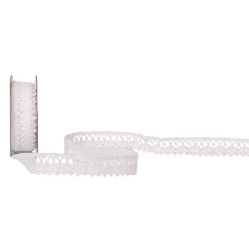 Spyk Spitzenband Cubino Spitzen 14 mm x 2 m, blanc