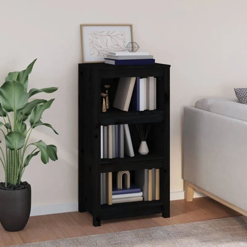 Bücherregal nero 50x35x97 cm legno massiccio pino