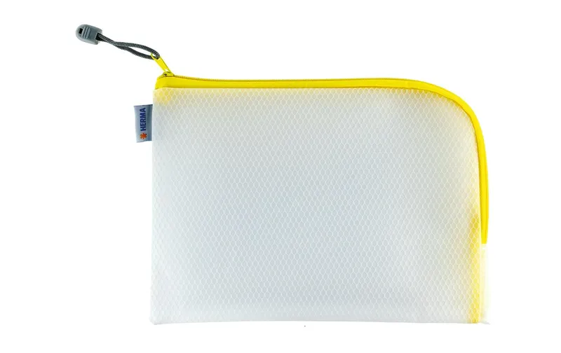 HERMA Etui Mesh Bag 26 x 20 cm, Gelb/Weiss