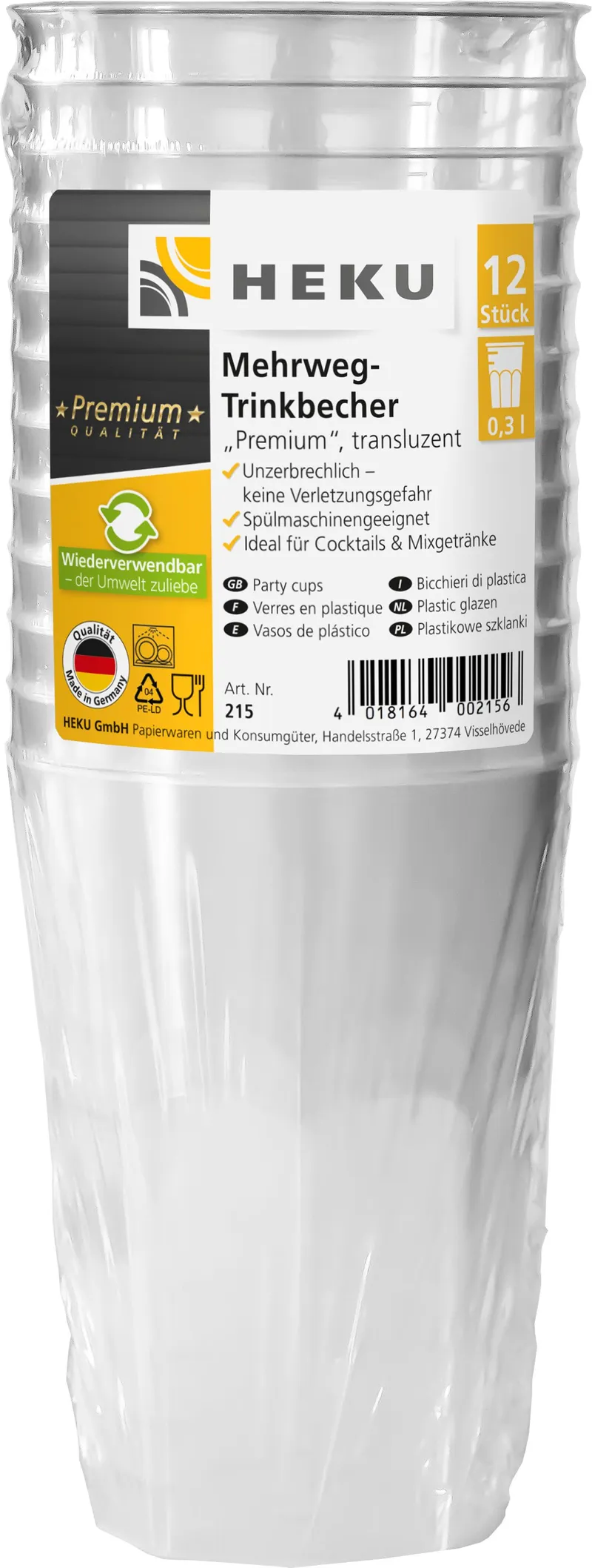 12 Premium Trinkbecher