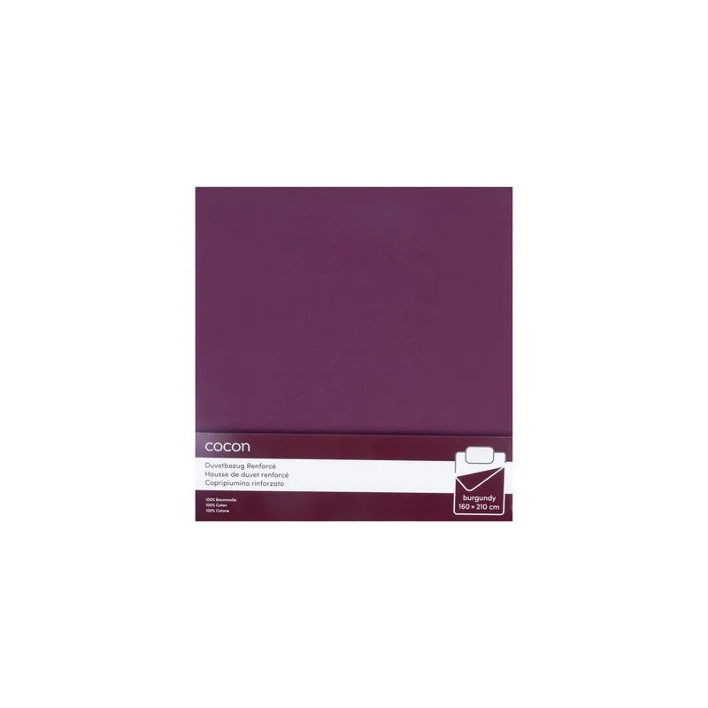 COCON Duvetbezug Renforcé 160 x 210 cm, Burgunder