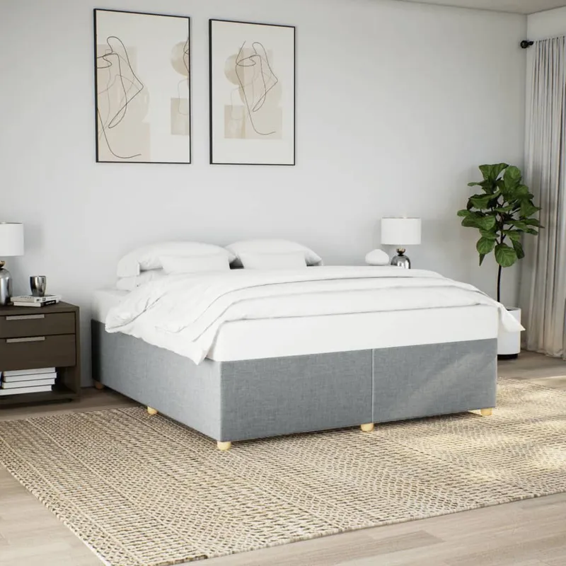 struttura letto senza materasso grigio chiaro 180x200 cm tessuto