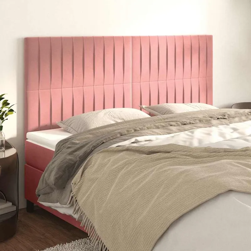 Kopfteil Rosa 160 x 5 x 118/128 cm Samt