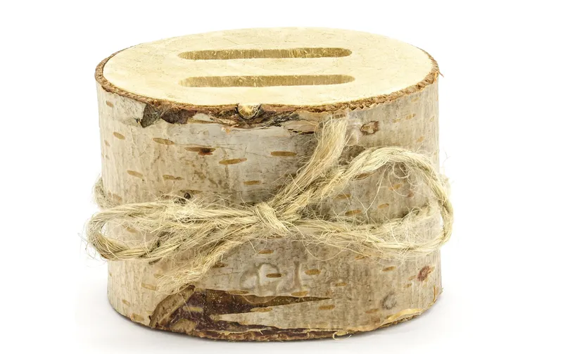 Partydeco Hochzeitsaccessoire Ringkissen Holz 4 x 6 cm, 1 pièces, brun