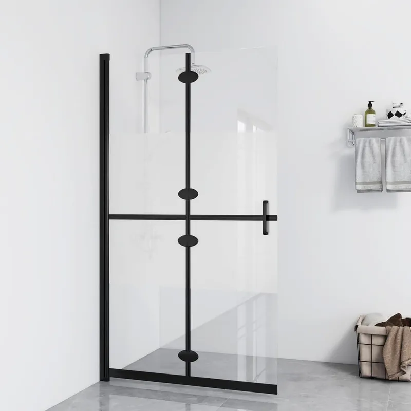Paroi de douche pliable Verre ESG demi-dépoli 110x190 cm