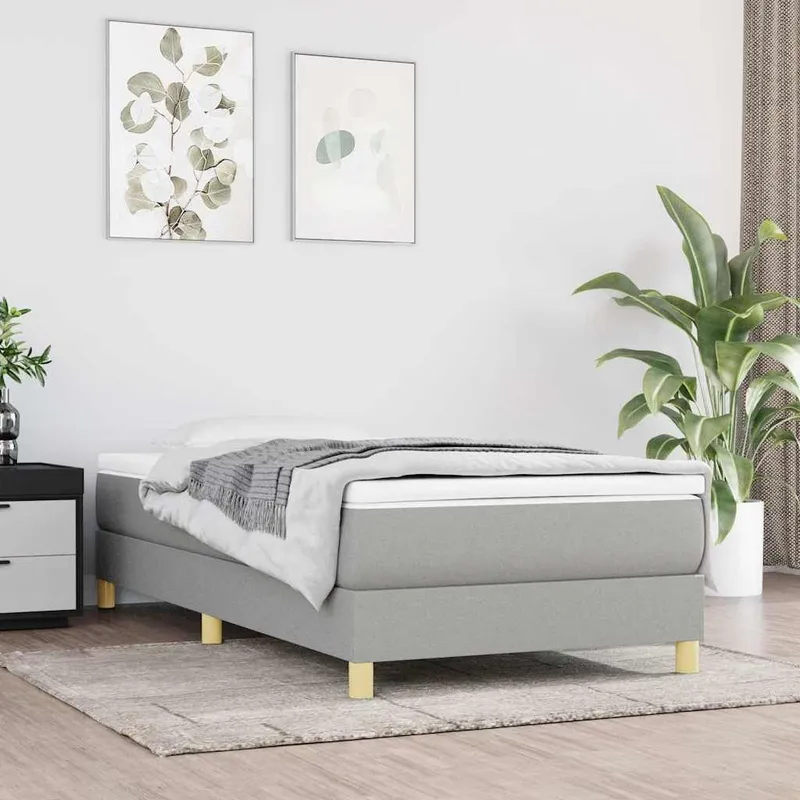 letto boxspringgestell Hellgrau 80x200 cm tessuto