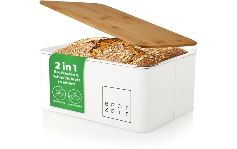 Lumaland Brotkasten Cuisine 30 x 23 x 14 cm, blanc