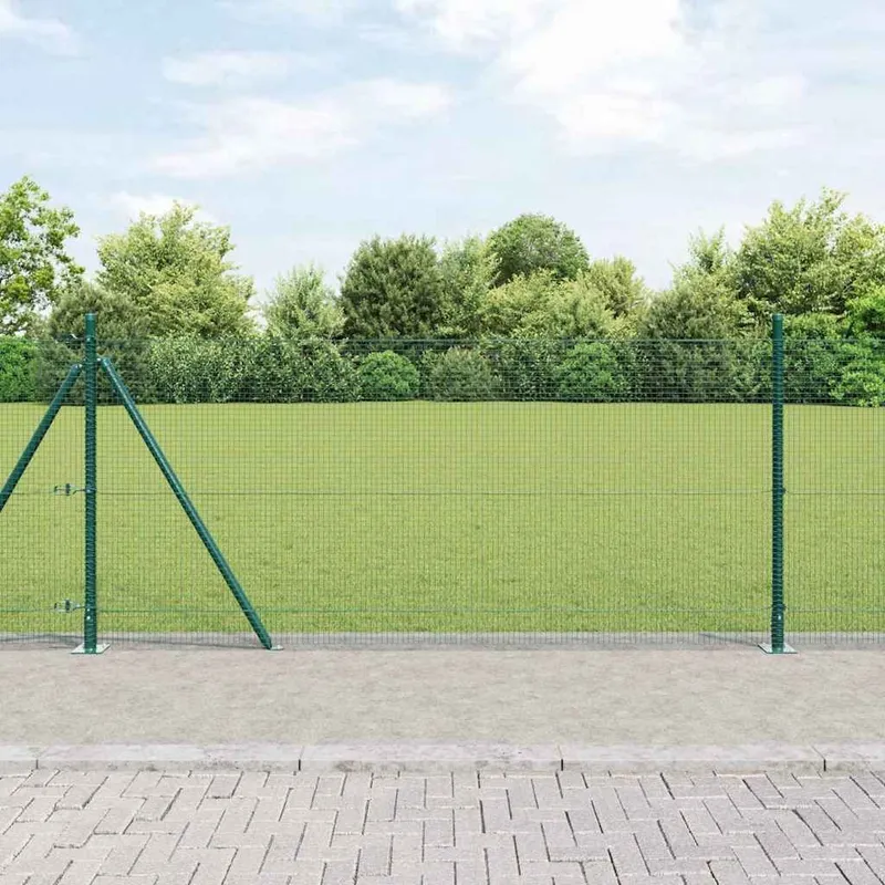 Geschweißter Drahtzaun mit Betonsockel 10 x 1 m verde Netz