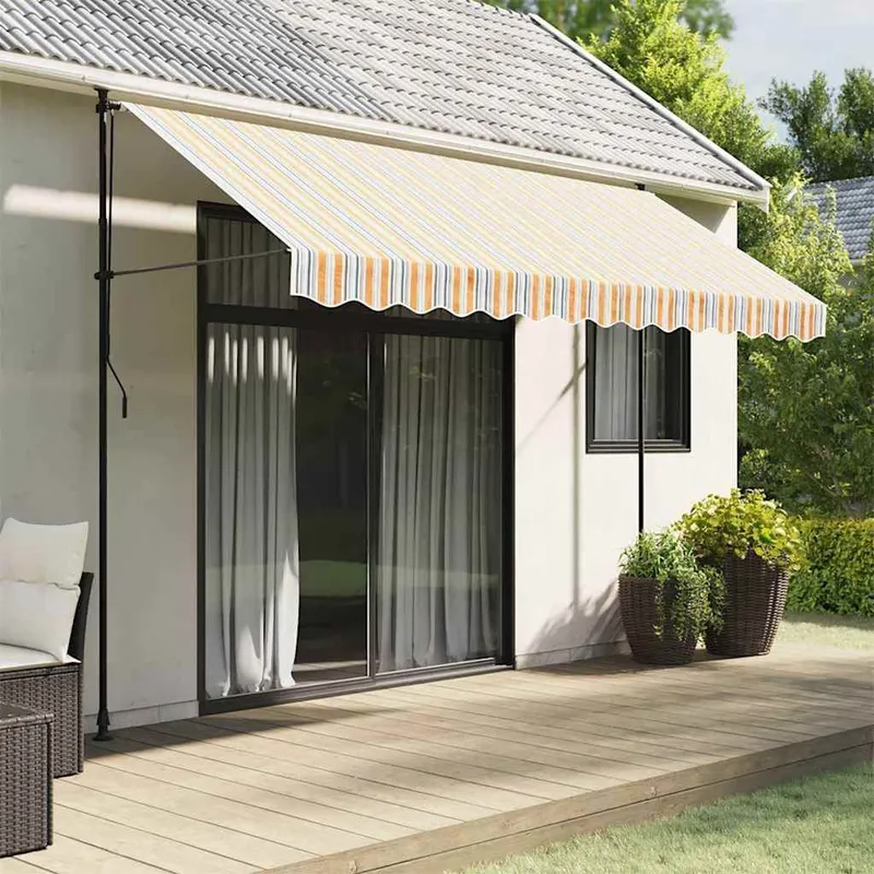 Tissu de remplacement pour auvent orange et bleu 330x245 cm polyester
