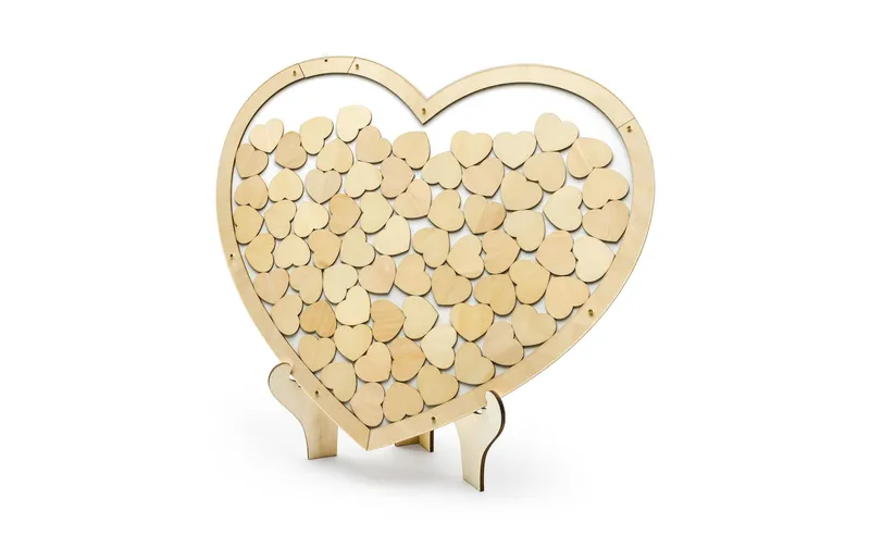 Partydeco Hochzeitsaccessoire Herz aus Holz 44 x 37.5 cm, brun