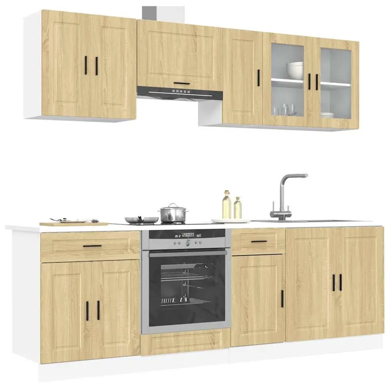 8-tlg. Küchenschrank-Set Porto Sonoma-Eiche Holzwerkstoff