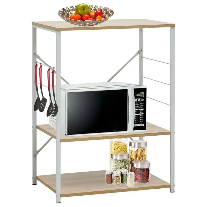 Mikrowellenregal bianco Eiche 60×39,6×79,5 cm derivato del legno
