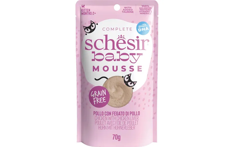 Schesir Nassfutter Baby Mousse Huhn mit Hühnerleber, 70 g